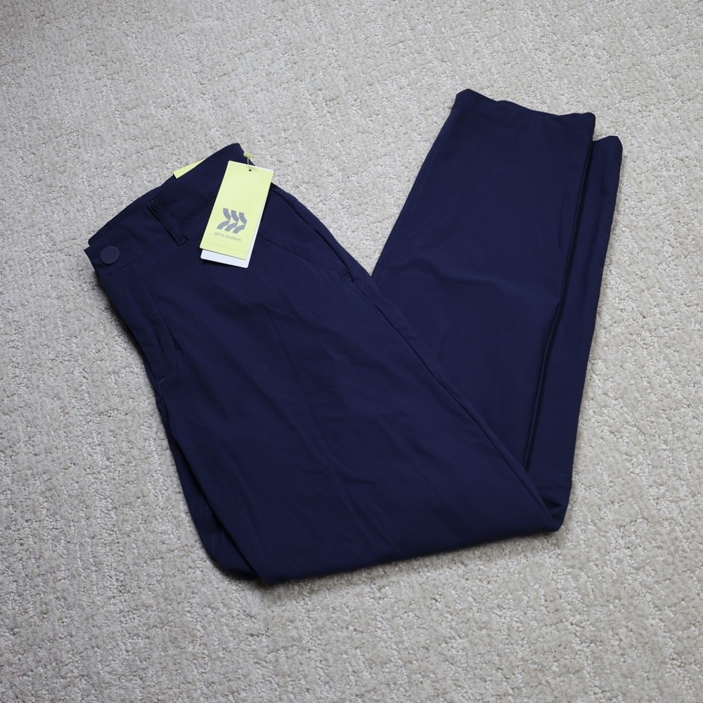 All In Motion Boys Navy Blue Golf Pants Size 10 Adjustable Waist NWT AI-042
